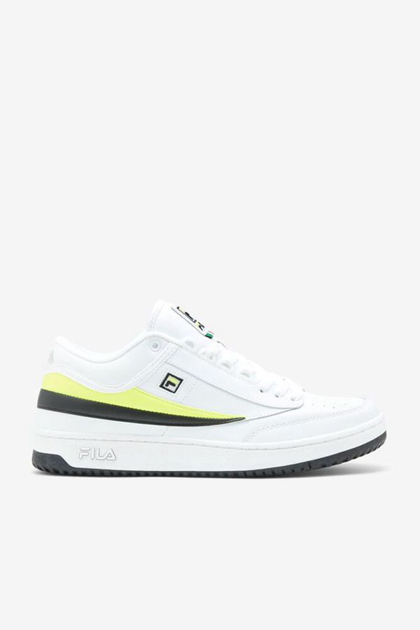 Tennis Shoe Fila Homem Branco/Amarelas/Pretas - Fila T-1 Mid Loja Online Portugal,OVDU-97368